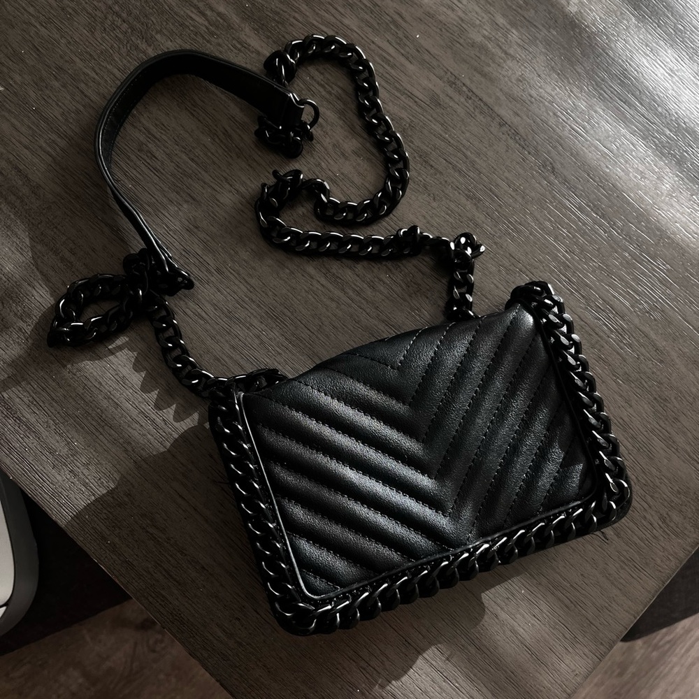 Aldo Black Chevron Crossbody Bag